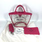 PRADA Tote Bag Plastics pink beach bag with pouch logo Canapa