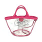 PRADA Tote Bag Plastics pink beach bag with pouch logo Canapa