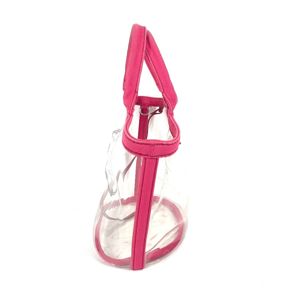 PRADA Tote Bag Plastics pink beach bag with pouch logo Canapa