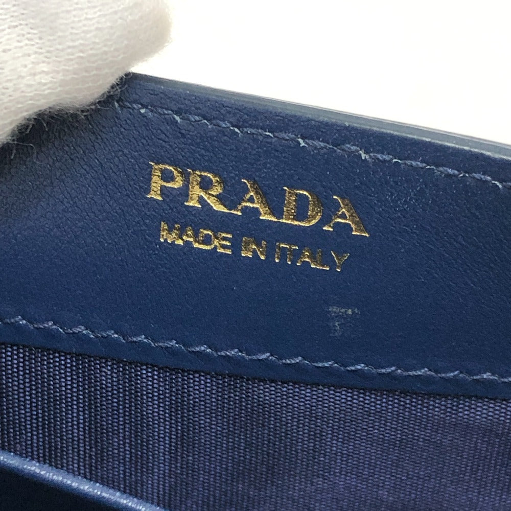 PRADA Shoulder Bag 1BP016 leather blue Bag logo wallet mini bag party bag