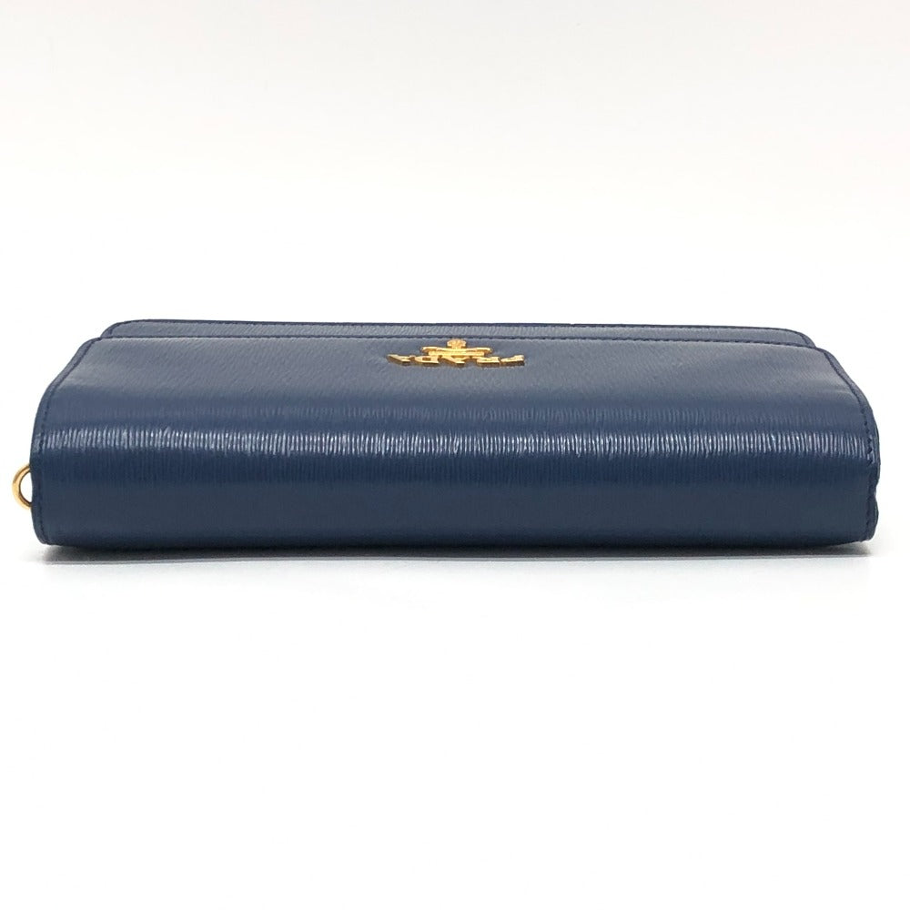 PRADA Shoulder Bag 1BP016 leather blue Bag logo wallet mini bag party bag