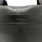 PRADA Shoulder Bag 2VH013 leather black Triangular plate mens Used Authentic