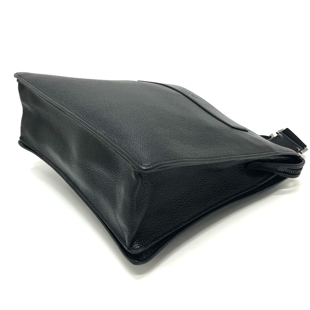 PRADA Shoulder Bag 2VH013 leather black Triangular plate mens Used Authentic