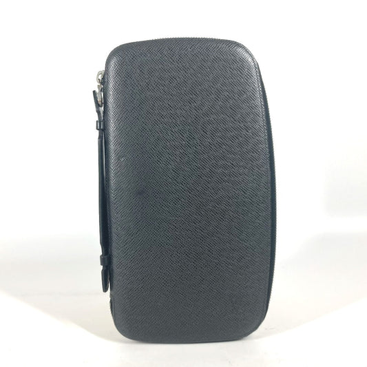 LOUIS VUITTON Long Wallet Purse M30652 Taiga Leather black Taiga Organizer Atoll mens Used Authentic