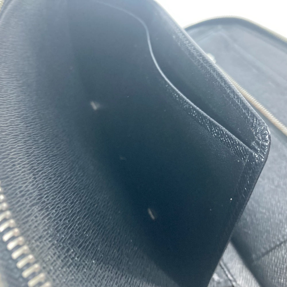 LOUIS VUITTON Long Wallet Purse M30652 Taiga Leather black Taiga Organizer Atoll mens Used Authentic