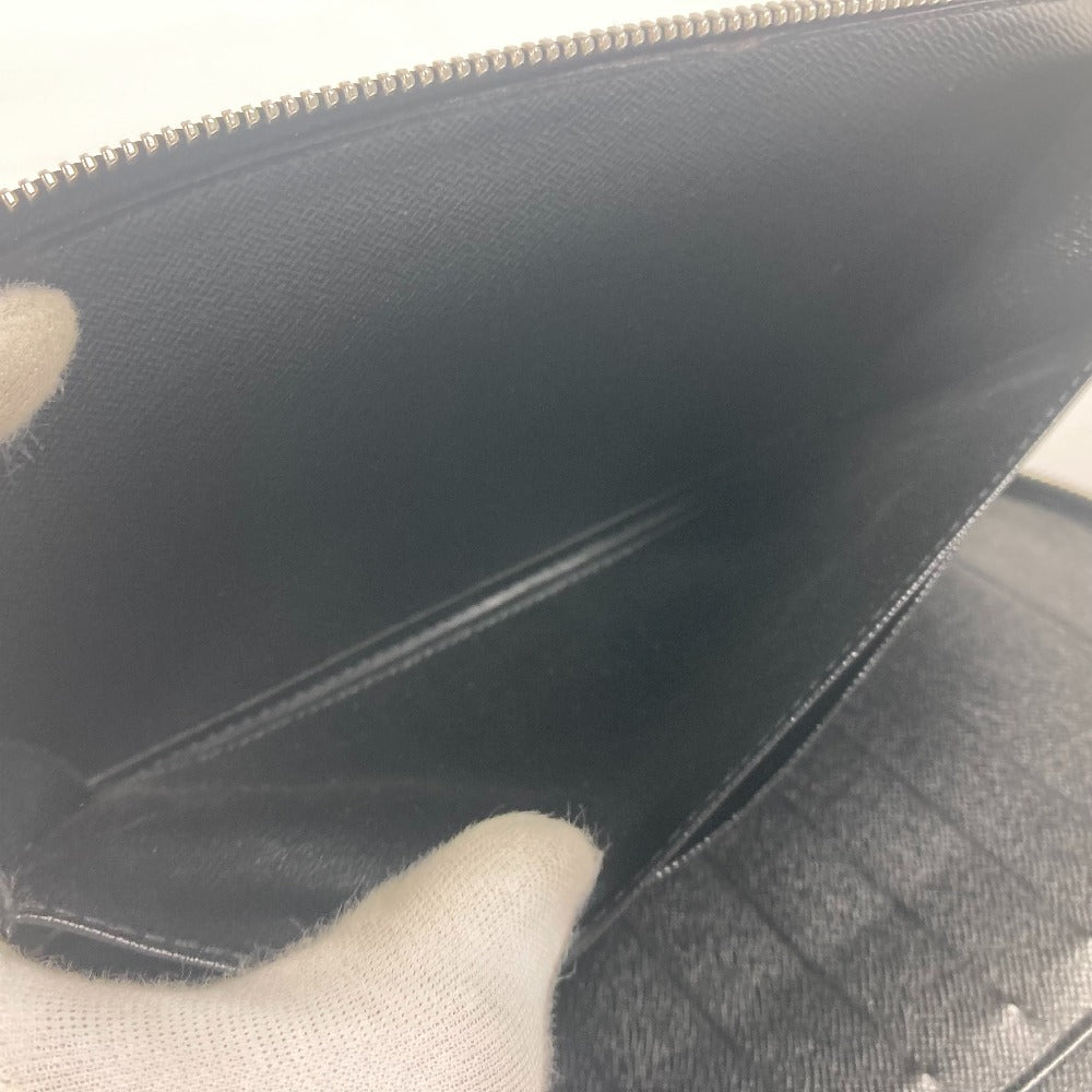 LOUIS VUITTON Long Wallet Purse M30652 Taiga Leather black Taiga Organizer Atoll mens Used Authentic