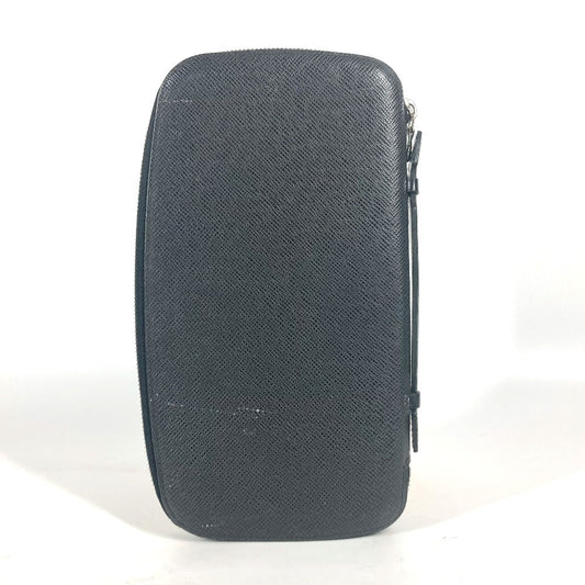 LOUIS VUITTON Long Wallet Purse M30652 Taiga Leather black Taiga Organizer Atoll mens Used Authentic