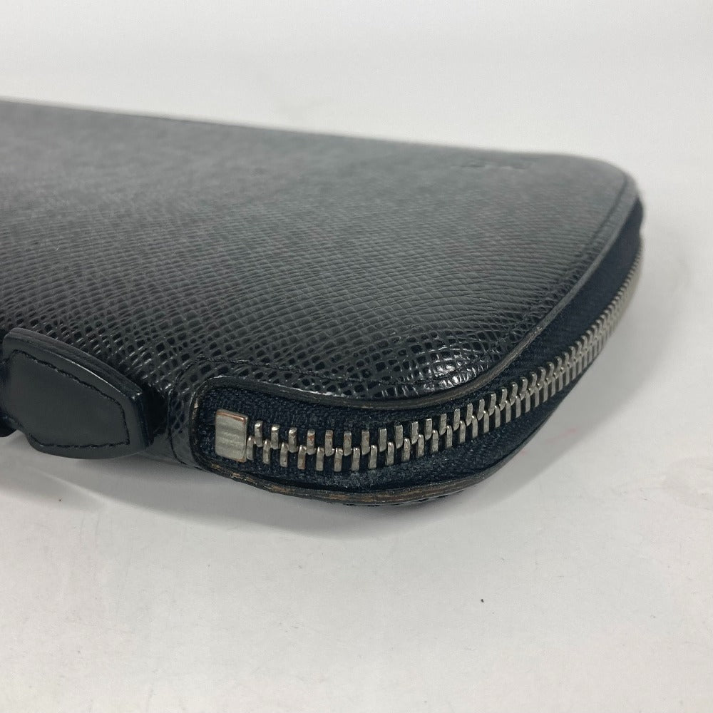 LOUIS VUITTON Long Wallet Purse M30652 Taiga Leather black Taiga Organizer Atoll mens Used Authentic