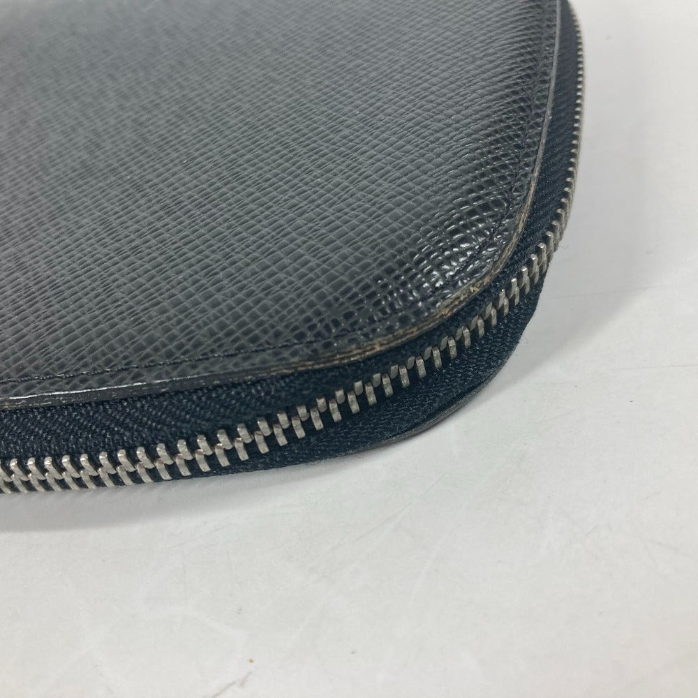 LOUIS VUITTON Long Wallet Purse M30652 Taiga Leather black Taiga Organizer Atoll mens Used Authentic