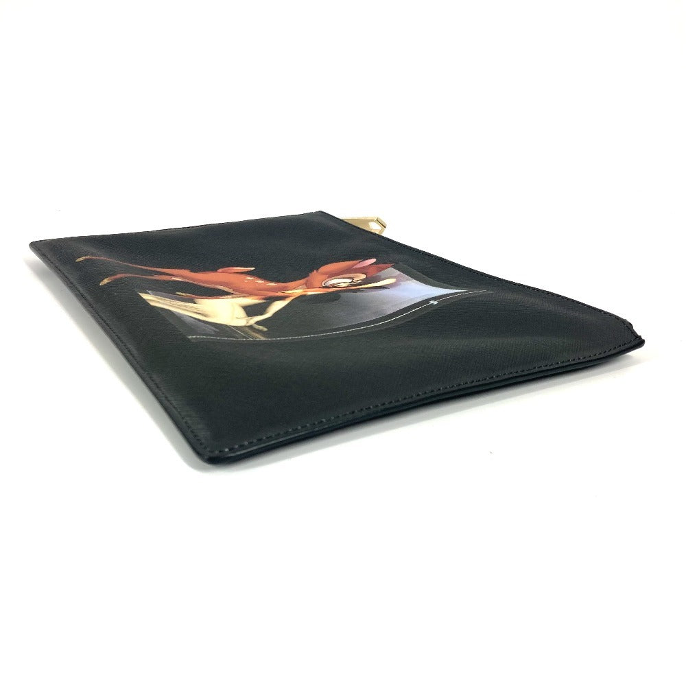 GIVENCHY Clutch bag PVC black Disney collaboration DISNEY Bambi unisex(Unisex) Used Authentic