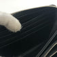 GIVENCHY Long Wallet Purse leather black Front logo mens Used Authentic
