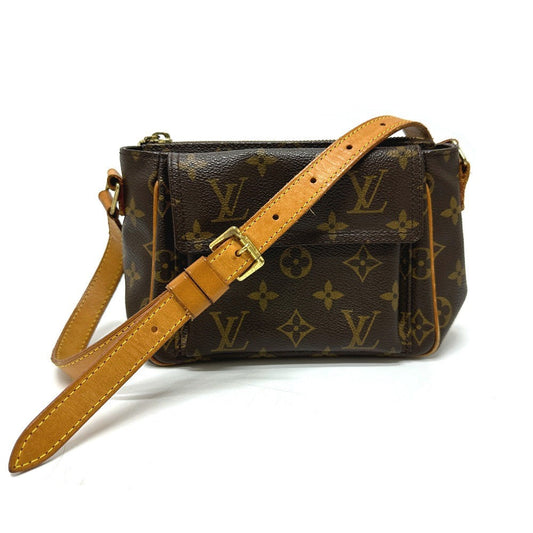LOUIS VUITTON Shoulder Bag M51165 Monogram canvas Brown Vivasite PM Women Used Authentic