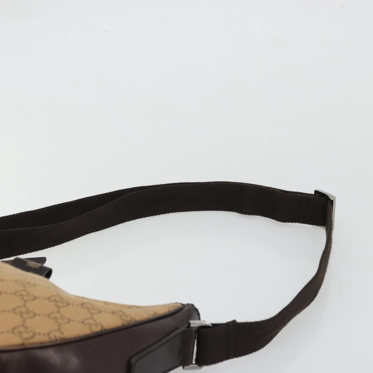 GUCCI GG Canvas Shoulder Bag Brown