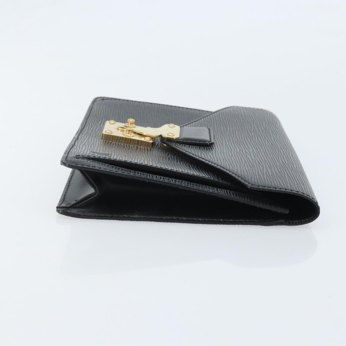 LOUIS VUITTON Dragonne Clutch Bag Epi Series Black Noir
