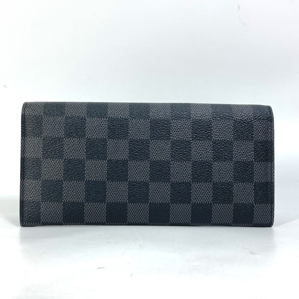 LOUIS VUITTON Long Wallet Purse N63084 Damier Grafitto Canvas black Damier Grafitte Portefeuille Ron Modular mens Used Authentic