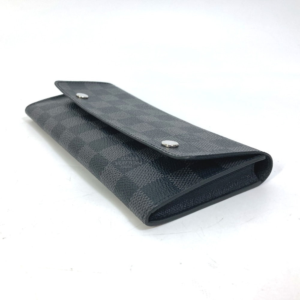 LOUIS VUITTON Long Wallet Purse N63084 Damier Grafitto Canvas black Damier Grafitte Portefeuille Ron Modular mens Used Authentic
