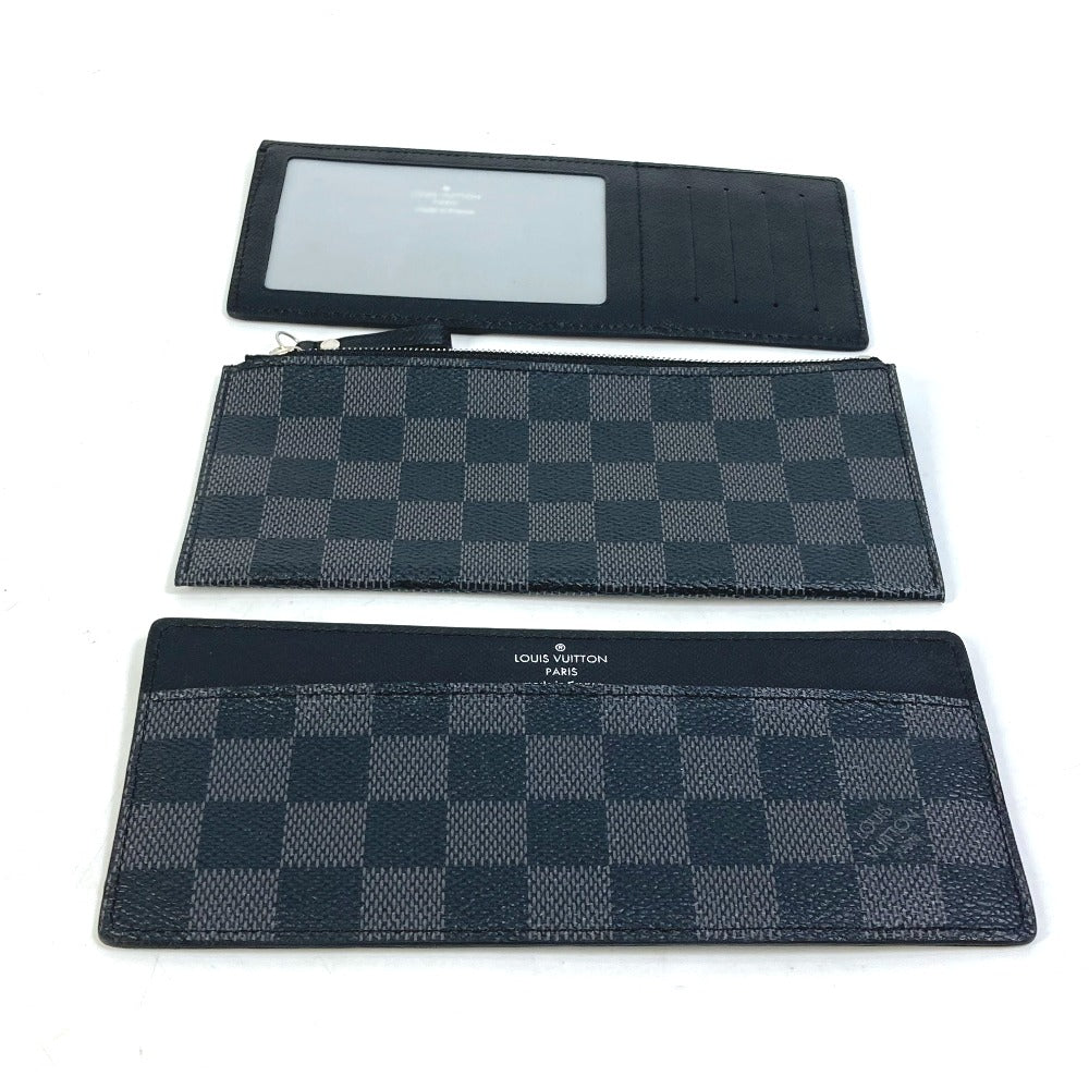 LOUIS VUITTON Long Wallet Purse N63084 Damier Grafitto Canvas black Damier Grafitte Portefeuille Ron Modular mens Used Authentic
