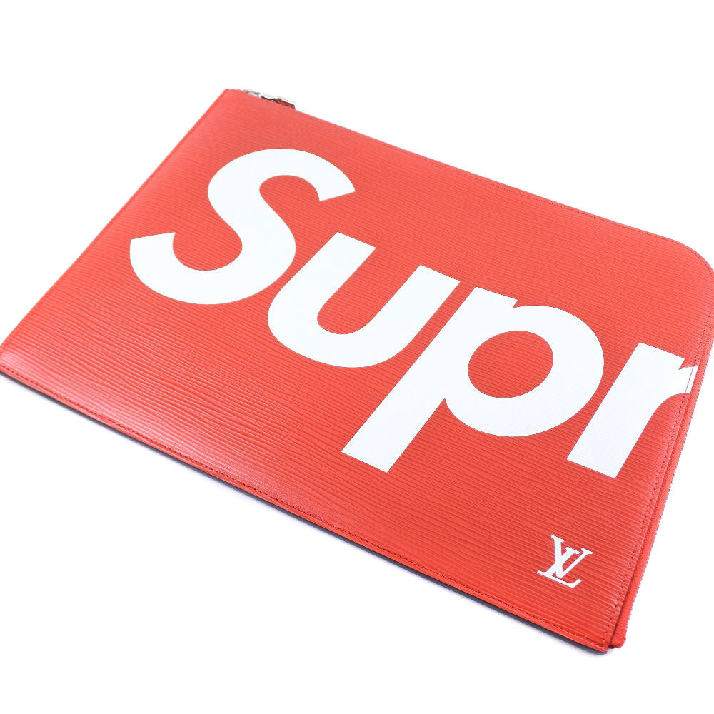 LOUIS VUITTON Clutch bag M67722 Epi Leather Red Supreme collaboration Pochette Jules GM mens Used Authentic