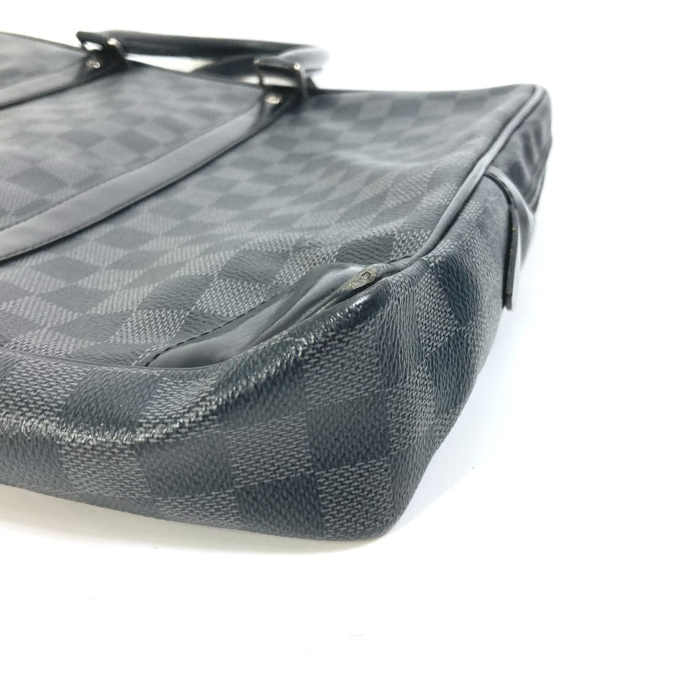 LOUIS VUITTON Business bag N41125 Damier Grafitto Canvas black Damier Grafitte Porto documan Voyage PDV mens Used Authentic