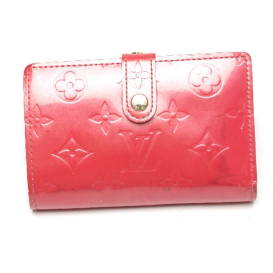 LOUIS VUITTON Bifold Wallet M9141F Monogram Vernis pink Porto Monet Bie Vienova Vernis Gamaguchi Wallet With card pocket Women Used Authentic