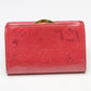 LOUIS VUITTON Bifold Wallet M9141F Monogram Vernis pink Porto Monet Bie Vienova Vernis Gamaguchi Wallet With card pocket Women Used Authentic