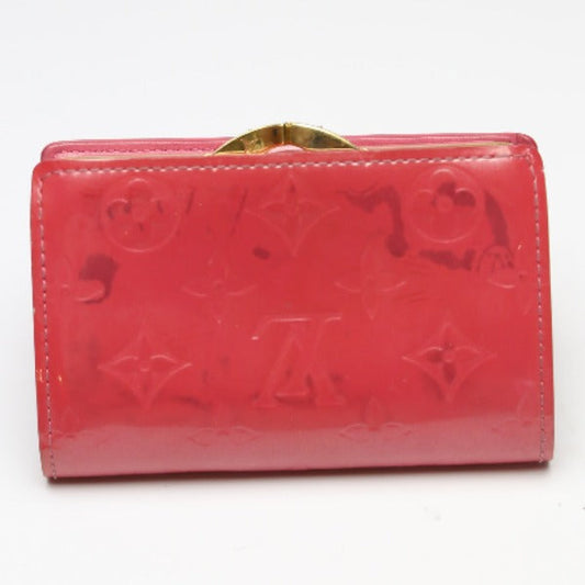 LOUIS VUITTON Bifold Wallet M9141F Monogram Vernis pink Porto Monet Bie Vienova Vernis Gamaguchi Wallet With card pocket Women Used Authentic