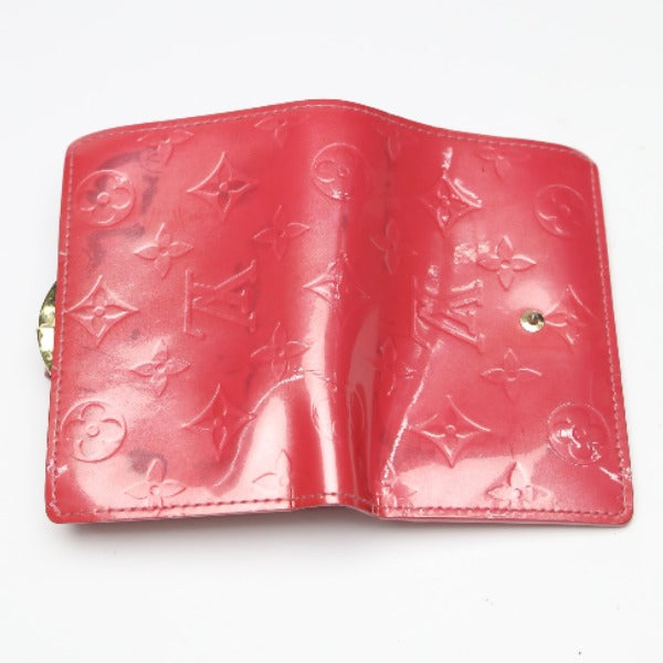 LOUIS VUITTON Bifold Wallet M9141F Monogram Vernis pink Porto Monet Bie Vienova Vernis Gamaguchi Wallet With card pocket Women Used Authentic