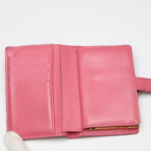 LOUIS VUITTON Bifold Wallet M9141F Monogram Vernis pink Porto Monet Bie Vienova Vernis Gamaguchi Wallet With card pocket Women Used Authentic