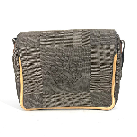 LOUIS VUITTON Shoulder Bag M93030 Damier Jean Canvas khaki Damier Jean Messager mens Used Authentic
