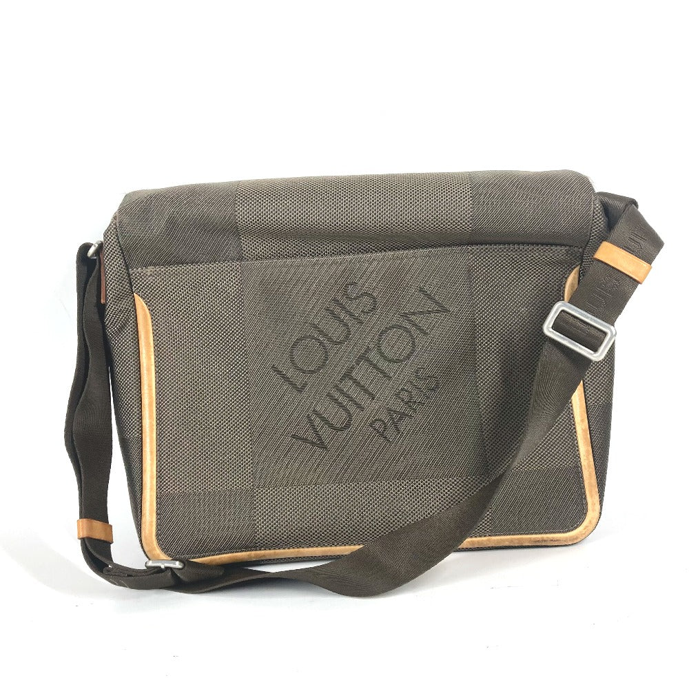 LOUIS VUITTON Shoulder Bag M93030 Damier Jean Canvas khaki Damier Jean Messager mens Used Authentic