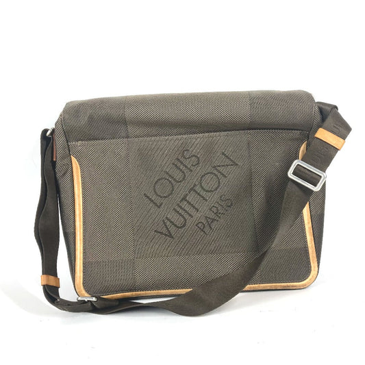 LOUIS VUITTON Shoulder Bag M93030 Damier Jean Canvas khaki Damier Jean Messager mens Used Authentic