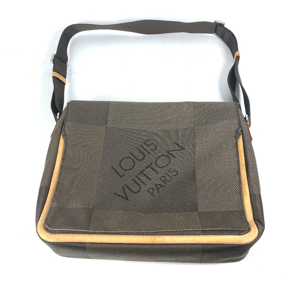 LOUIS VUITTON Shoulder Bag M93030 Damier Jean Canvas khaki Damier Jean Messager mens Used Authentic