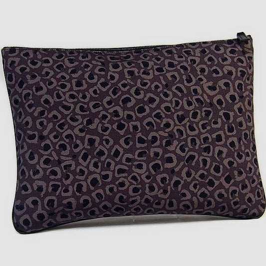 GUCCI Clutch bag Canvas, leather gray business bag Leopard print Women(Unisex) Used Authentic