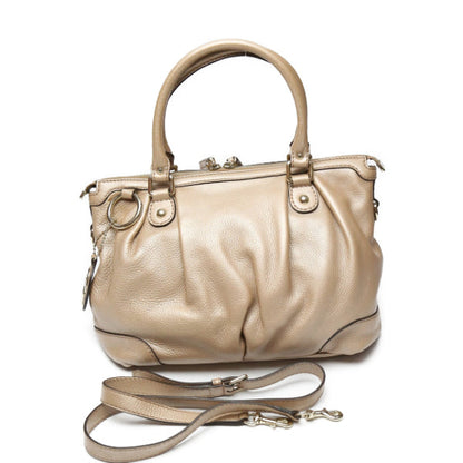GUCCI Handbag 247902 leather Smokey pink 2WAY bag WG Leather ShoulderWith Strap Crossbody Women Used Authentic