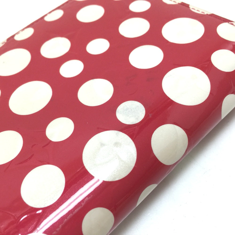 LOUIS VUITTON Long Wallet Purse M91572 Patent leather Rouge Vernis Dot Infinity Zippy wallet Women Used Authentic