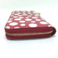 LOUIS VUITTON Long Wallet Purse M91572 Patent leather Rouge Vernis Dot Infinity Zippy wallet Women Used Authentic