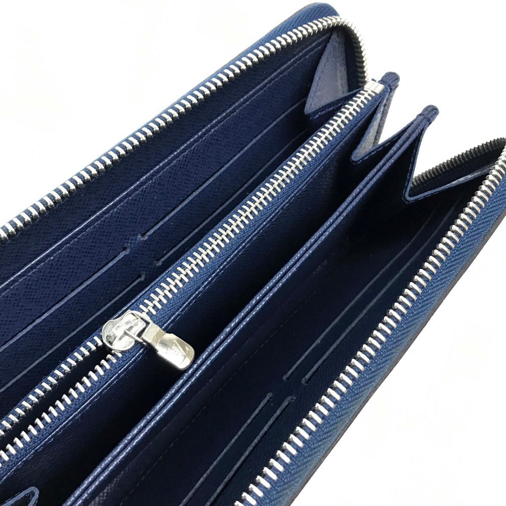 LOUIS VUITTON Long Wallet Purse M60307 Epi Leather blue Epi Zippy wallet Women Used Authentic