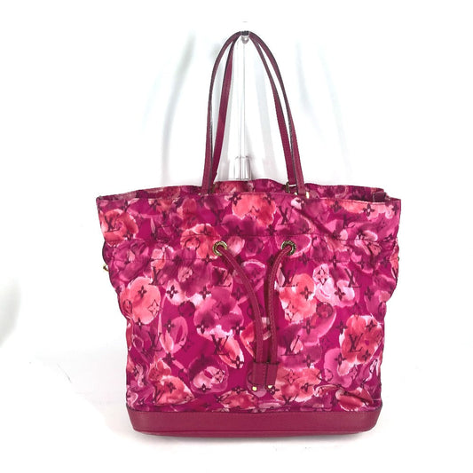 LOUIS VUITTON Tote Bag M94313 Leather / nylon pink Ikat Flower Floral Pattern Noeful MM Women Used Authentic
