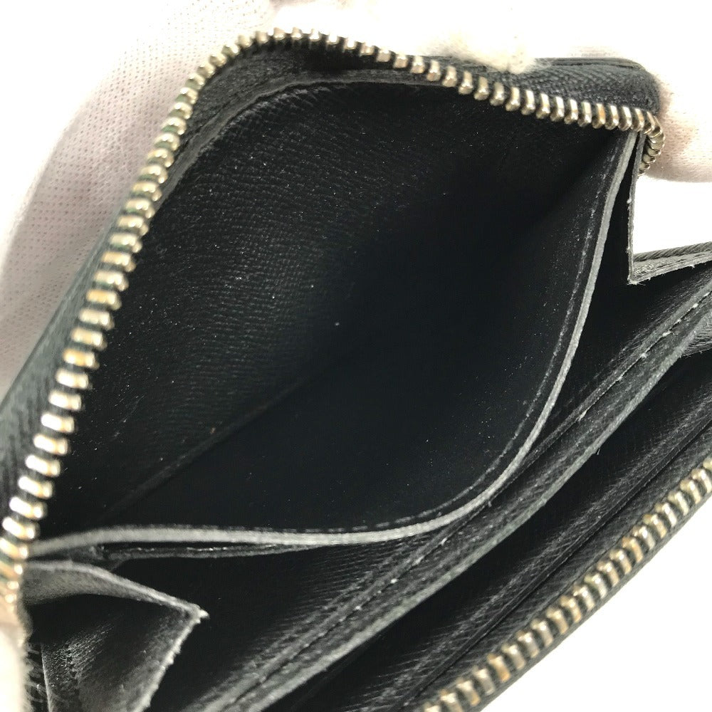 LOUIS VUITTON Coin case M32832 Taiga Leather black Taiga Zip around purse mens Used Authentic