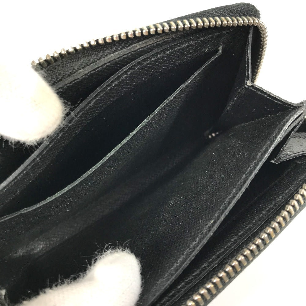 LOUIS VUITTON Coin case M32832 Taiga Leather black Taiga Zip around purse mens Used Authentic