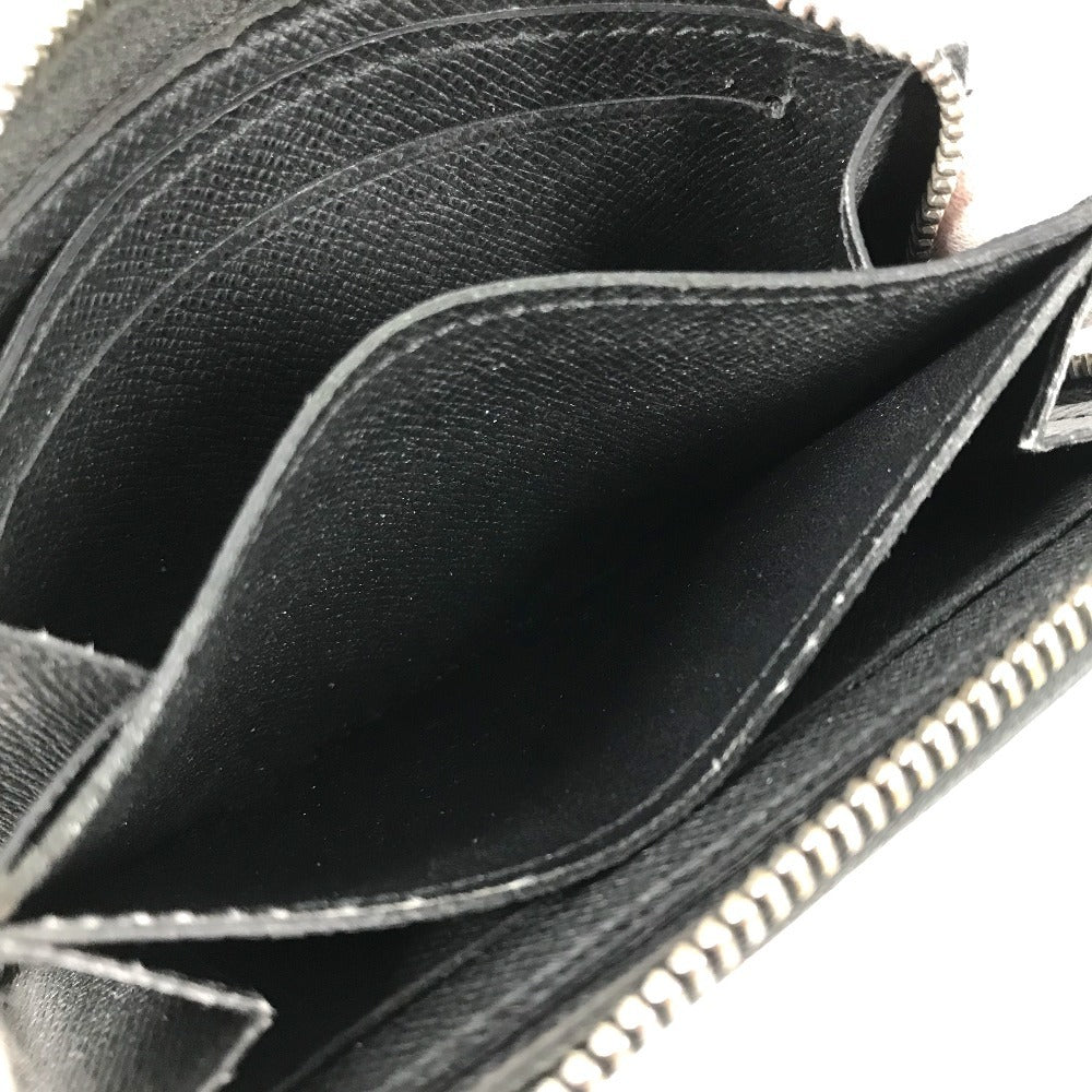 LOUIS VUITTON Coin case M32832 Taiga Leather black Taiga Zip around purse mens Used Authentic