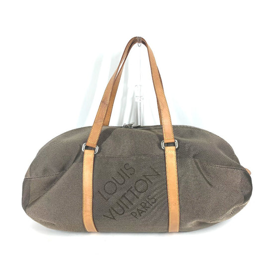 LOUIS VUITTON Boston Duffel bag M93064 Damier Jean Canvas khaki Damier Jean Akatan mens Used Authentic