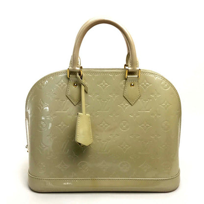 LOUIS VUITTON Handbag M91445 Patent leather white Monogram Vernis Alma PM Women Used Authentic