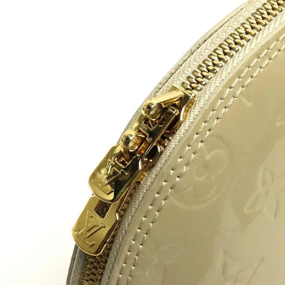 LOUIS VUITTON Handbag M91445 Patent leather white Monogram Vernis Alma PM Women Used Authentic
