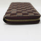 LOUIS VUITTON Long Wallet Purse N63174 Damier Canvas / Sequin Rouge Damier Payette Zippy wallet Women Used Authentic