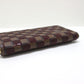 LOUIS VUITTON Long Wallet Purse N63174 Damier Canvas / Sequin Rouge Damier Payette Zippy wallet Women Used Authentic