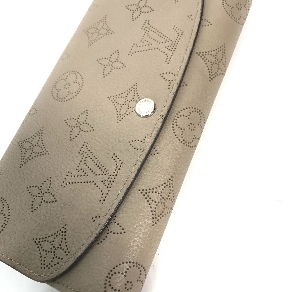 LOUIS VUITTON Long Wallet Purse M60144 Mahina leather beige Monogram Mahina Portefeuille Iris Women Used Authentic