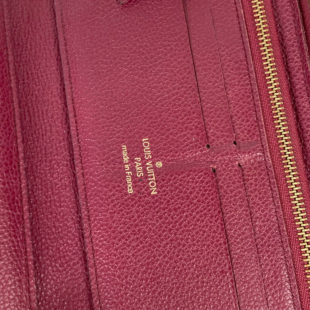 LOUIS VUITTON Long Wallet Purse M60359 Monogram Ann Platt Leather Red Monogram Ann Platt Portefeuille Wallet Ron Women Used Authentic