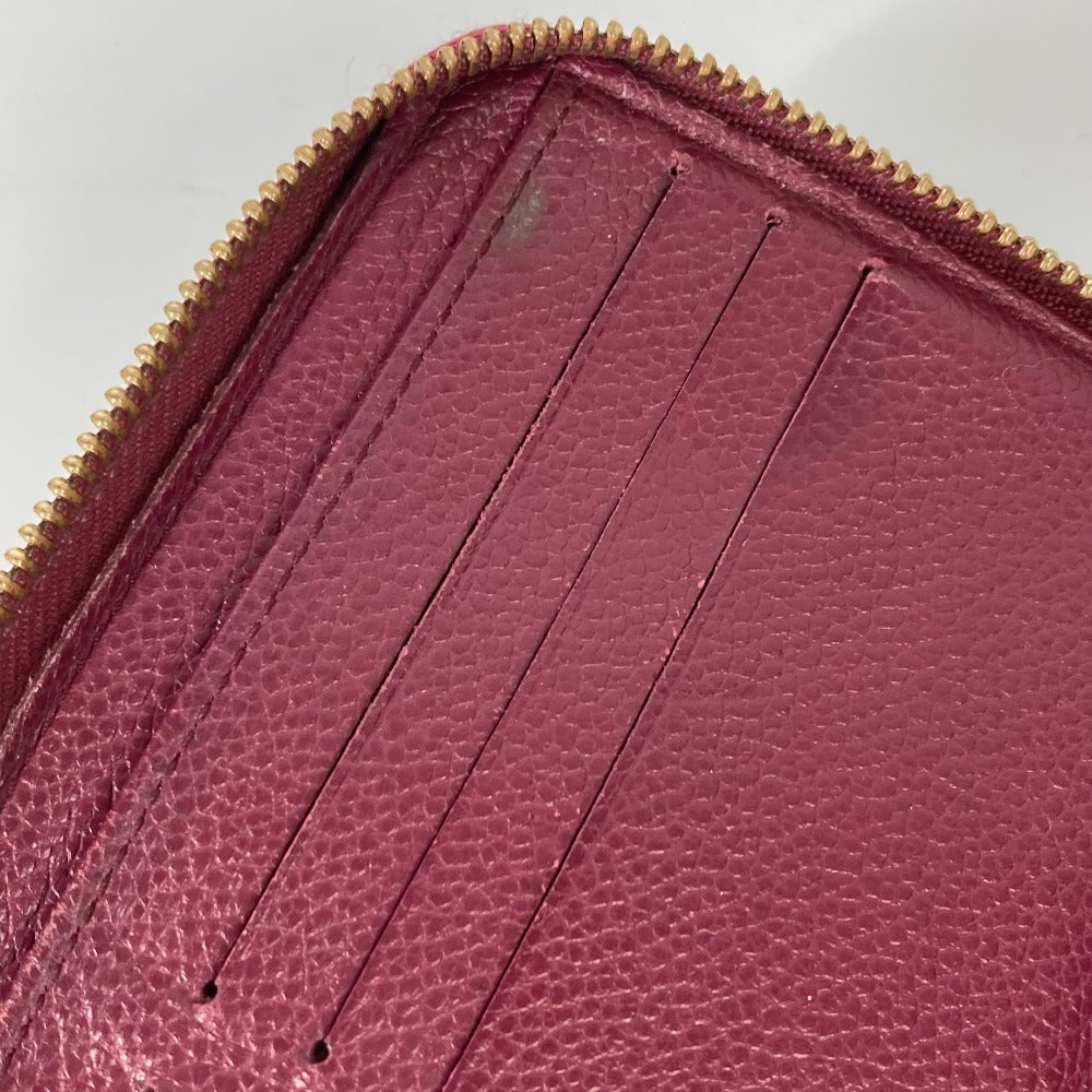 LOUIS VUITTON Long Wallet Purse M60359 Monogram Ann Platt Leather Red Monogram Ann Platt Portefeuille Wallet Ron Women Used Authentic