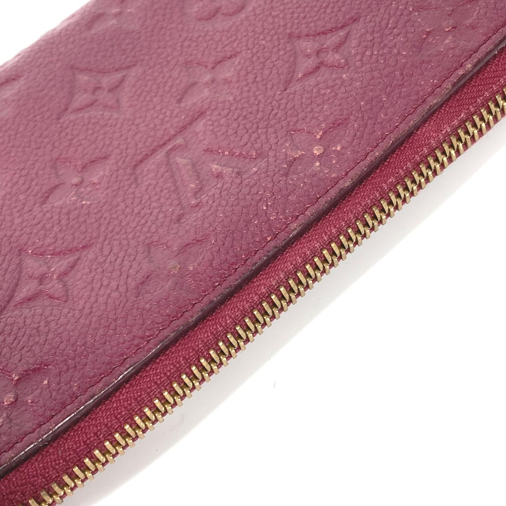LOUIS VUITTON Long Wallet Purse M60359 Monogram Ann Platt Leather Red Monogram Ann Platt Portefeuille Wallet Ron Women Used Authentic